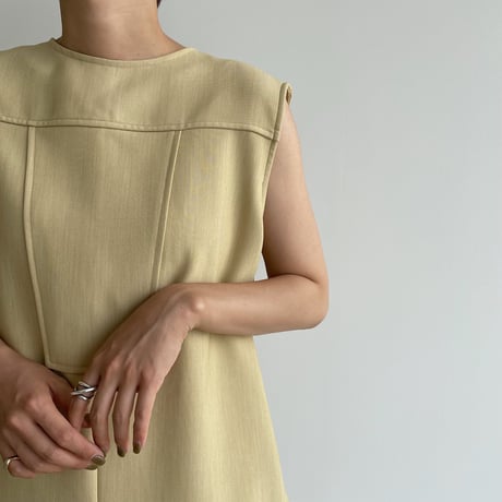 【nokcha original】quality lady jumpsuit/yellow beige_np0422