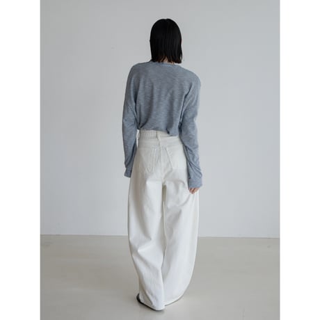 《予約販売》accent oval white pants_np1091