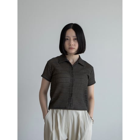 《予約販売》jacquard mesh shirt/2colors_nb0257