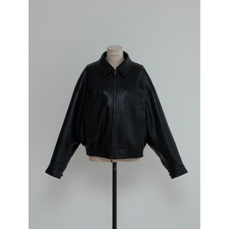 - AUTHENTIC series - throat latch fake leather jacket/black_an0018
