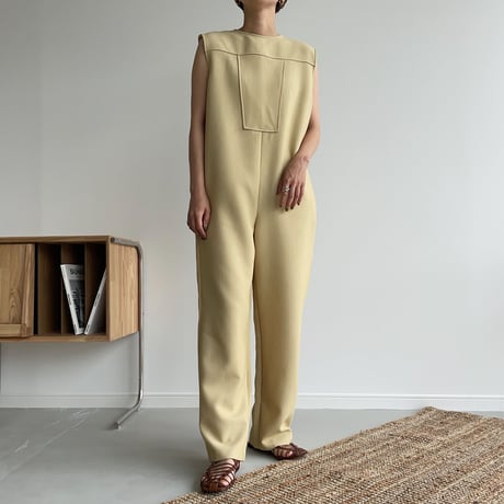 【nokcha original】quality lady jumpsuit/yellow beige_np0422