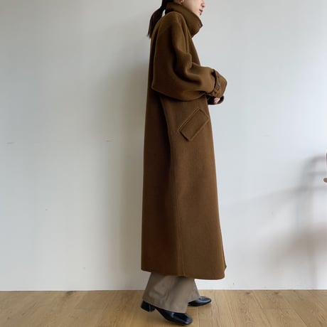【nokcha original】HANDMADE 2way double coat/camel brown_no0237