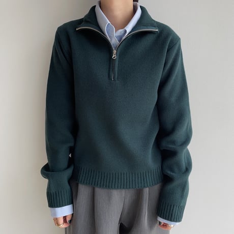 《予約販売》zip up simply knit/2colors_nt1928