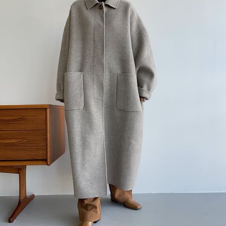 【nokcha original】HAND MADE herringbone over wool coat/gray_no0161