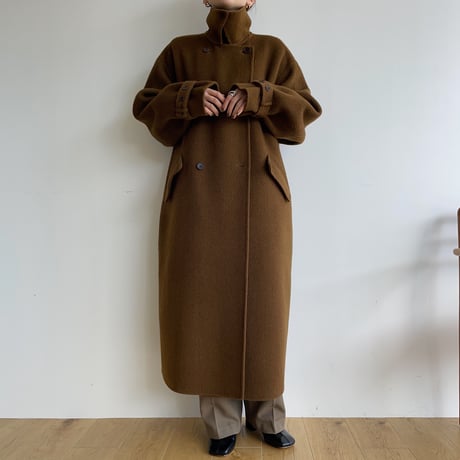 【nokcha original】HANDMADE 2way double coat/camel brown_no0237