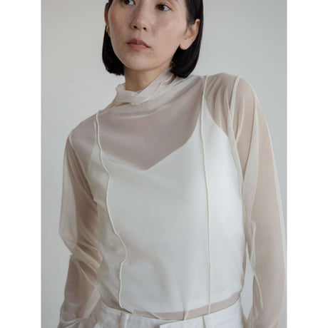 《予約販売》accent hem sheer tops/3colors_nt2243
