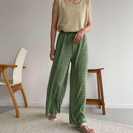 《予約販売》green check pants_np0430