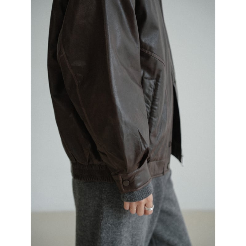 予約販売》quilting linner fake leather jacket/2colo
