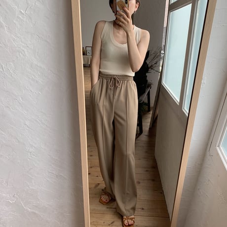 《予約販売》lady u neck knit tank top/4colors_nt0440