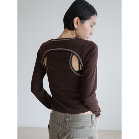 《予約販売》cover stitch back accent tops/3colors_nt2557