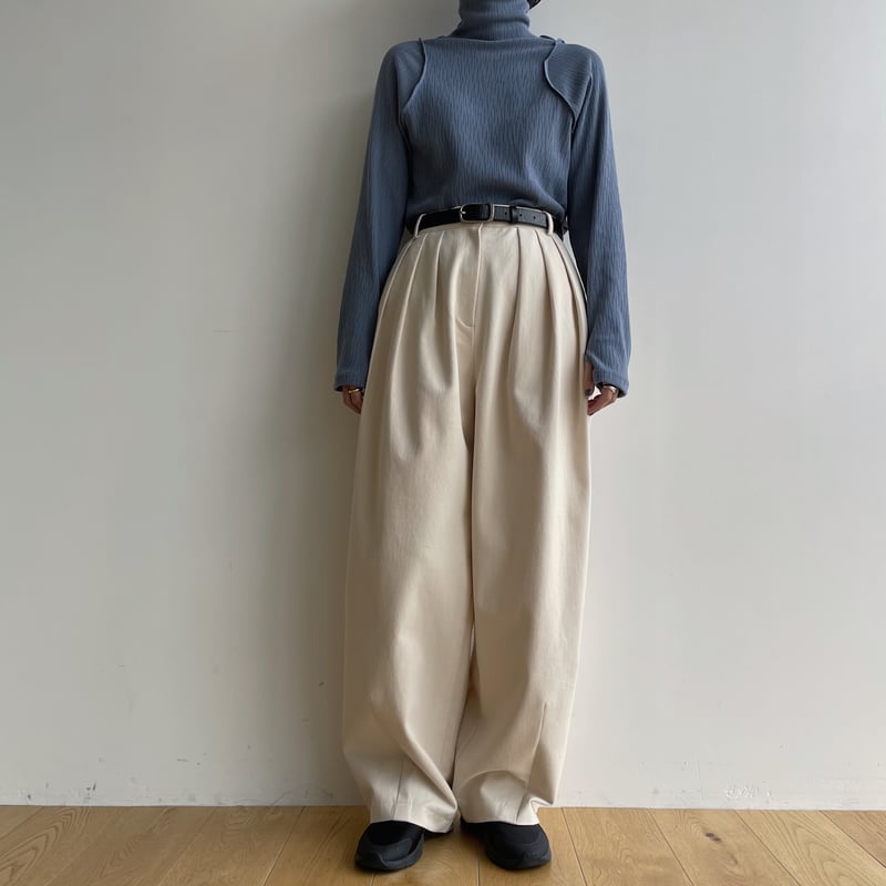 【NOKCHA】warm accent oval pants/ベージュS nokcha original】tuck oval twill pants/ 2colors