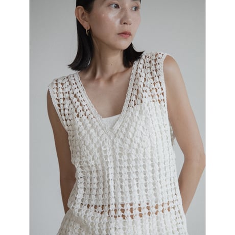 《予約販売》back accent crochet sleeveless_nt2346