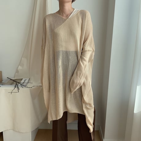 《予約販売》s/s slit knit/2colors_nt0328