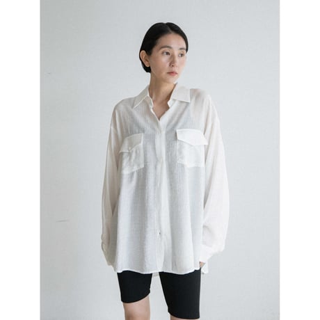 《予約販売》stripe sheer shirt/2colors_nb0368