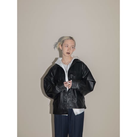 - AUTHENTIC series - old like eco leather jacket/black_an0001
