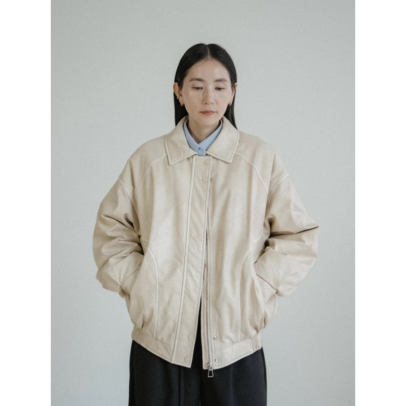 予約販売》quilting linner fake leather jacket/2colo