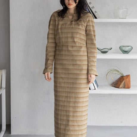 【nokcha original】jacquard lady dress/beige_nd0117