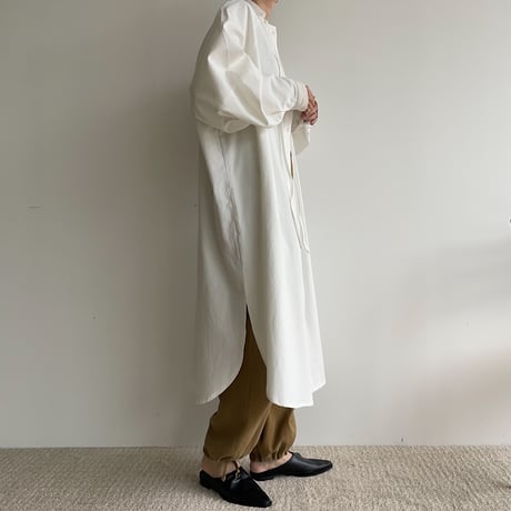 【nokcha original】accent jacquard long shirt/ivory_nb0080