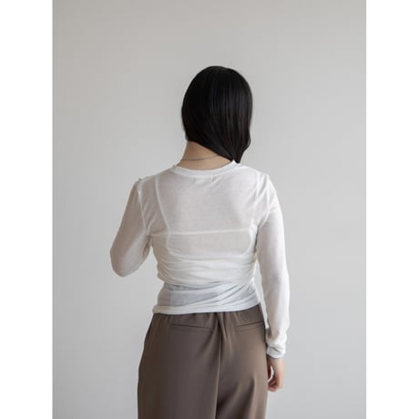 《予約販売》gather accent sheer tops/2colors_nt2047