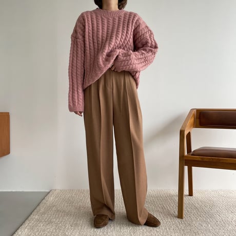 《予約販売》quality worm tuck pants/3colors_np0506