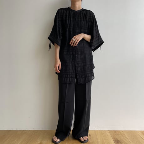 【nokcha original】mulch jacquard blouse/black_nb0156
