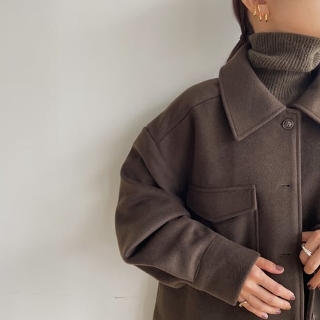 【nokcha original】twill shirt jacket/deep brown_no0247
