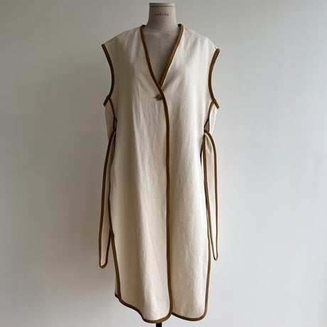 【nokcha original】2way long jilet/ivory_no0219