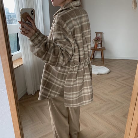 ✳︎予約販売✳︎wool blend check shirt jk_no0042