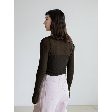《予約販売》v neck sheer lib tops/3colors_nt2583