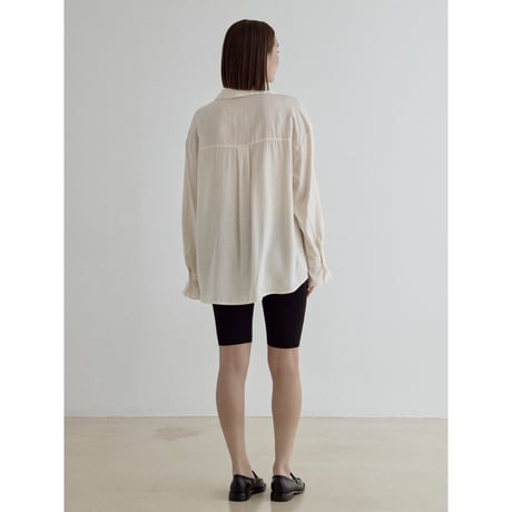 《予約販売》open collar mannish shirt/2colors_nb0365