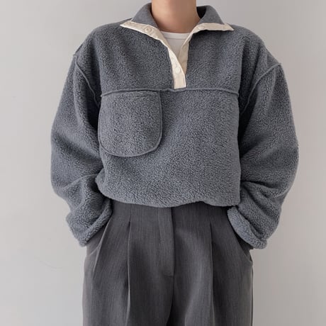 【nokcha original】mannish minimal fleece/2colors_no0330