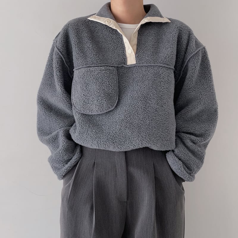 nokcha original】mannish minimal fleece/2colors