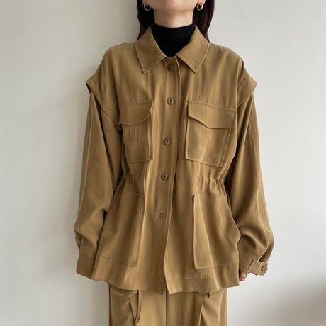【nokcha original】2way military jacket/olive khaki_no0233