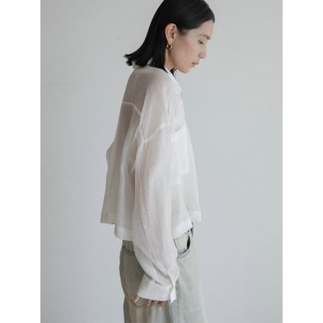 《予約販売》croped sheer daily shirt/3colors_nb0318