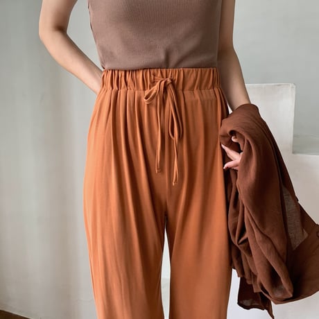 【nokcha original】material lady pants/ brick_np0243