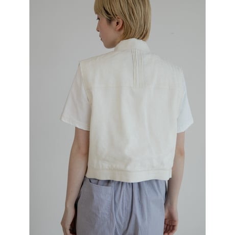 - AUTHENTIC series - material linen vest/ivory_an0041