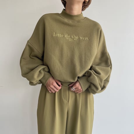 【nokcha original】 quality two tuck wide pants/green tee_np0466