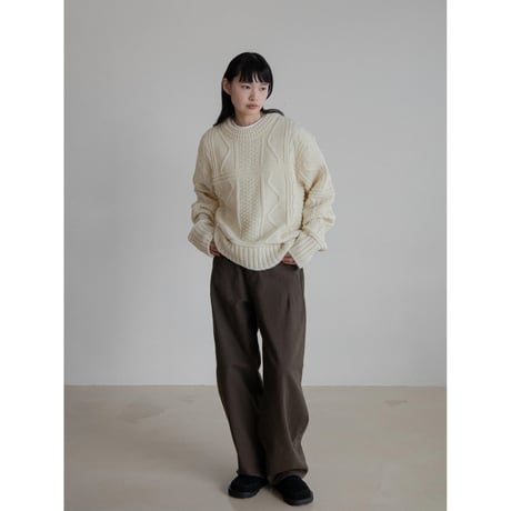 《予約販売》vintage like aran knit pullover/2colors_nt2197