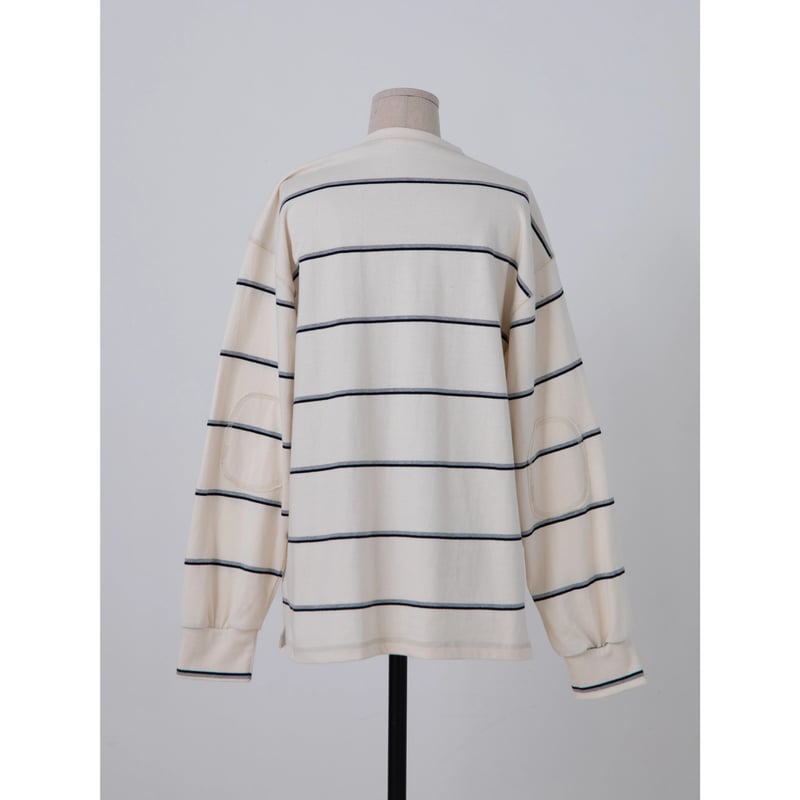 nokcha ハンドメイドコード　最終値下げ NOKCHA original】elbow patch border tops_nt2236