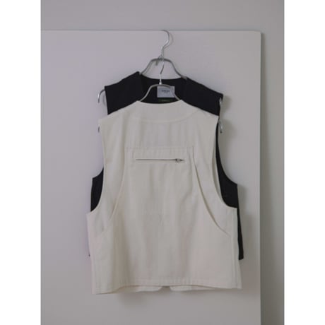 - AUTHENTIC series - mannish twill vest/black_an0008