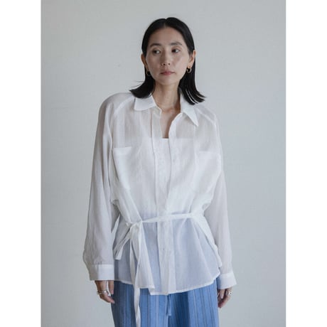 《予約販売》2way raglan sleeve sheer shirt/2colors_nb0319