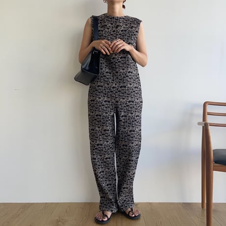 【nokcha original】jacquard all-in-one/black_np0639