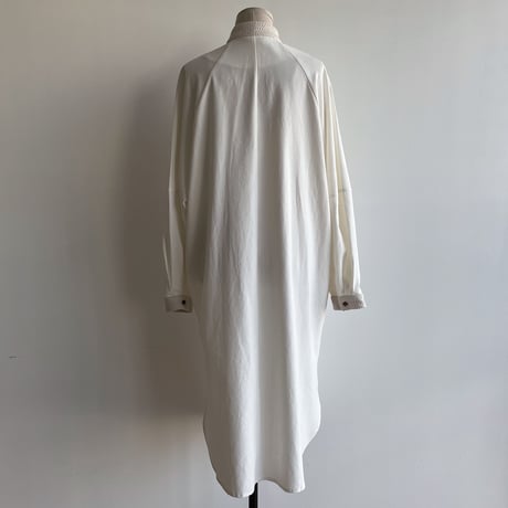 【nokcha original】accent jacquard long shirt/ivory_nb0080