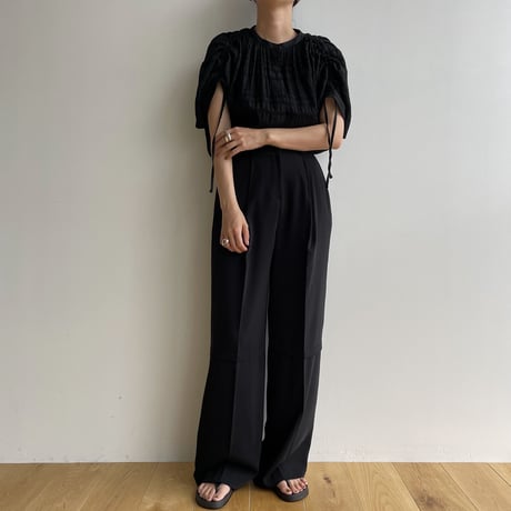 【nokcha original】mulch jacquard blouse/black_nb0156