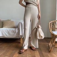 【nokcha original】quality linen knit pants/oatmeal_np0212