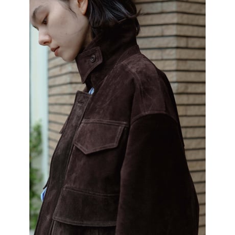 【 RESTOCK 】- AUTHENTIC series - quilting liner real suède jacket/vintage brown_an0049