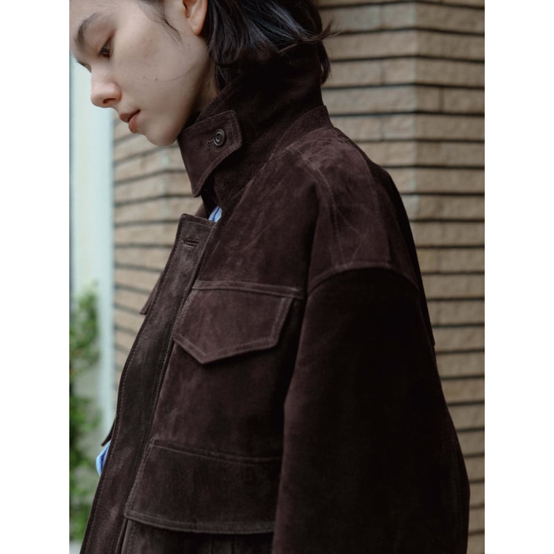 quilting liner real suède jacket/black RESTOCK 】- AUTHENTIC series - quilting liner