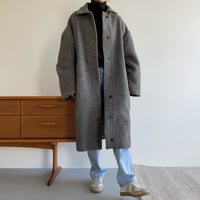 【nokcha original】hounds tooth check coat/black_no0174