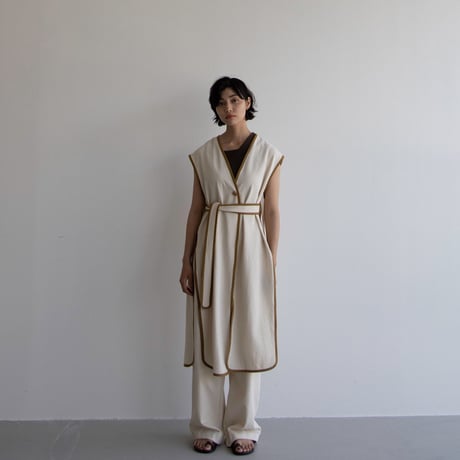 【nokcha original】piping pants/ivory_np0594