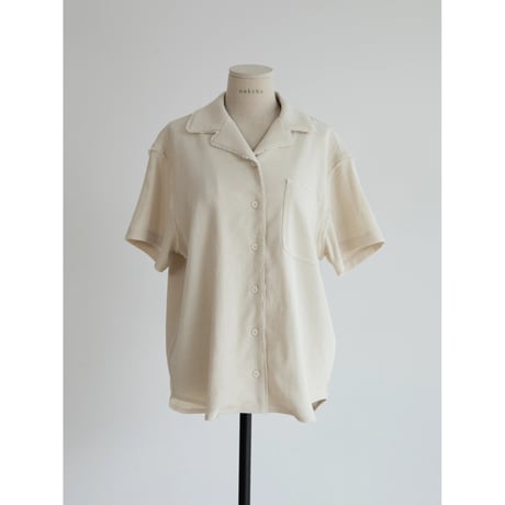 - AUTHENTIC series - vintage like linen shirt/ivory_an0038
